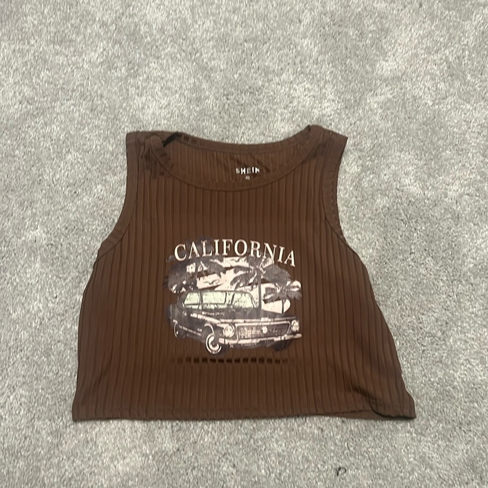 Brown crop shirt